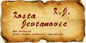 Kosta Jevtanović vizit kartica